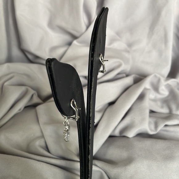 STUNNING Judith Ripka 925 SS Double Heart Blue Topaz/CZ Diamonique Earrings - Picture 7 of 11